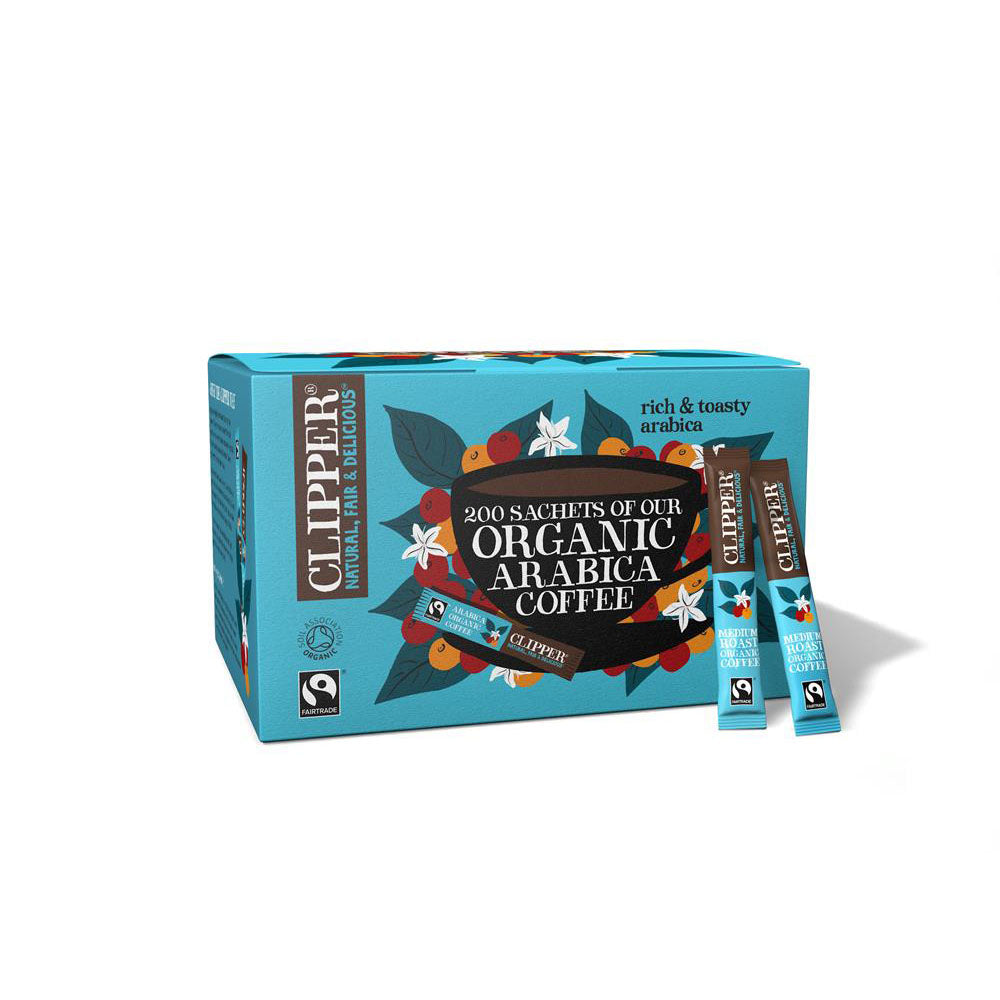 Fairtrade organic medium roast arabica coffee 200 sachets