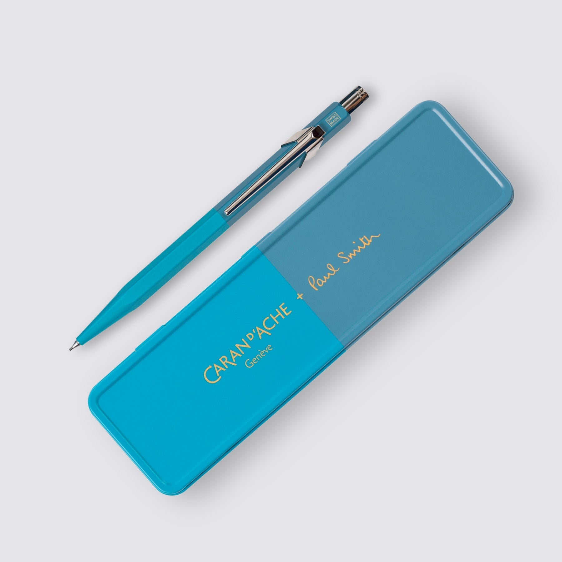 Paul Smith 844 Mechanical Pencil - Cyan Blue/Steel Blue