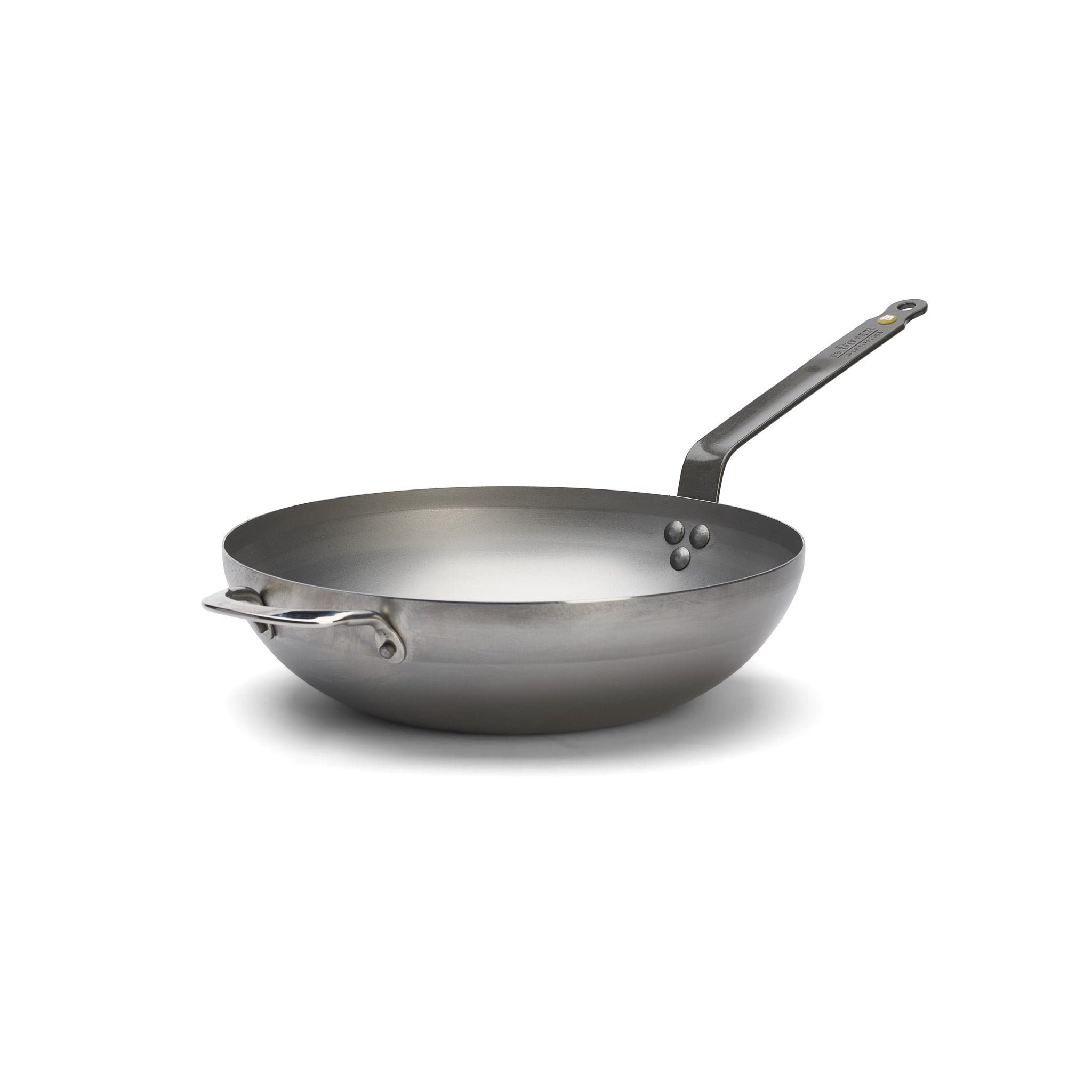 De Buyer Mineral B Flat Base Wok, 32cm