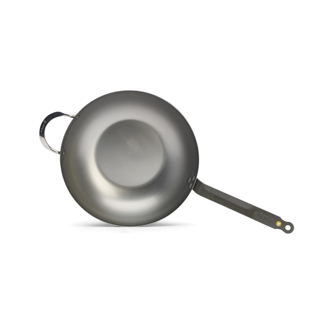 De Buyer Mineral B Flat Base Wok, 32cm