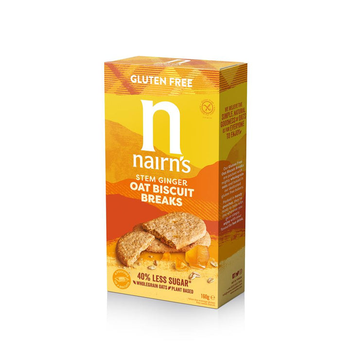 Gluten Free Oats & Stem Ginger Biscuit Breaks 160g