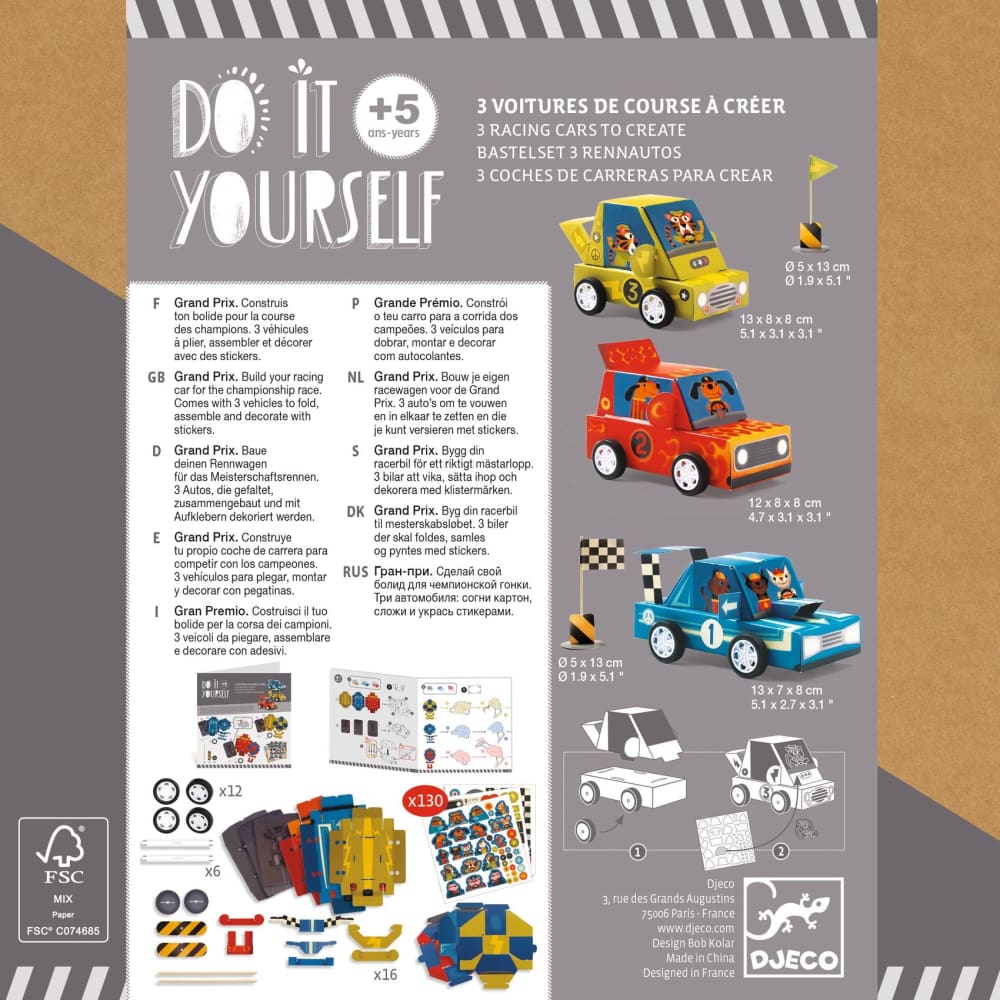 Djeco Do It  Yourself - 3 Grand Prix Cars