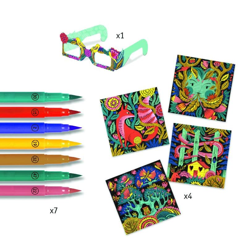 Djeco Fantasy Forest 3D Colouring Kit