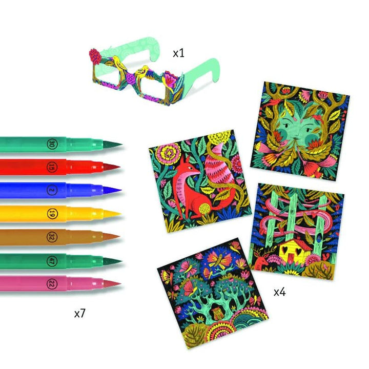 Djeco Fantasy Forest 3D Colouring Kit