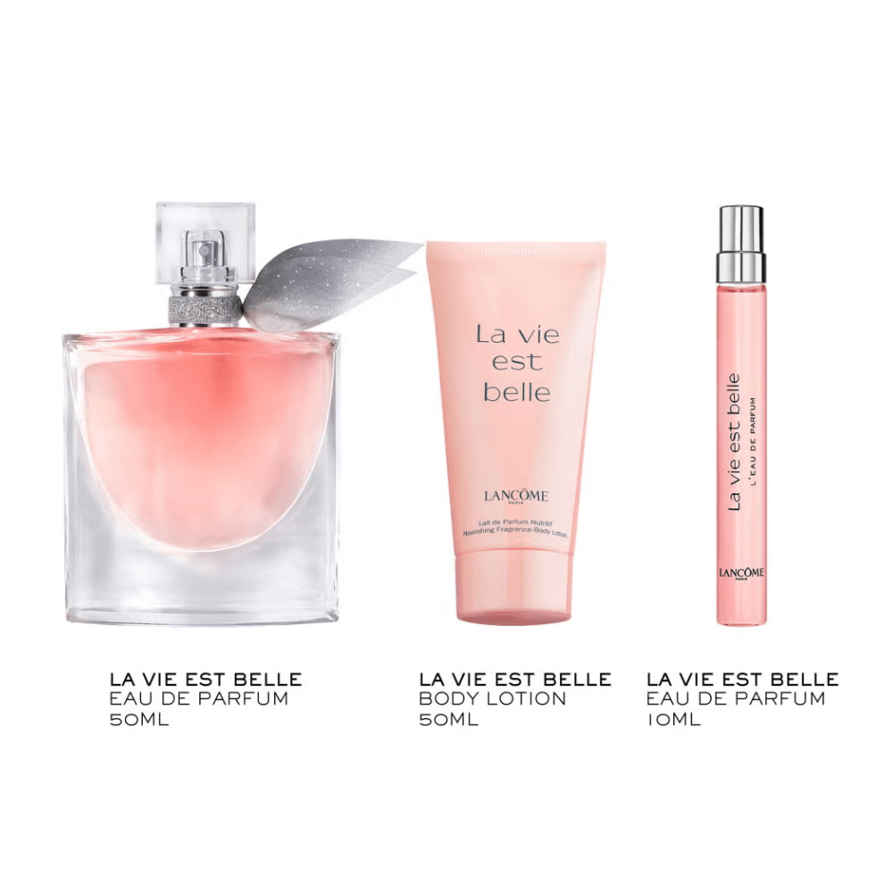 Lancome La Vie Est Belle Gift Set (50ml EDP + 50ml Body Lotion + 10ml EDP)