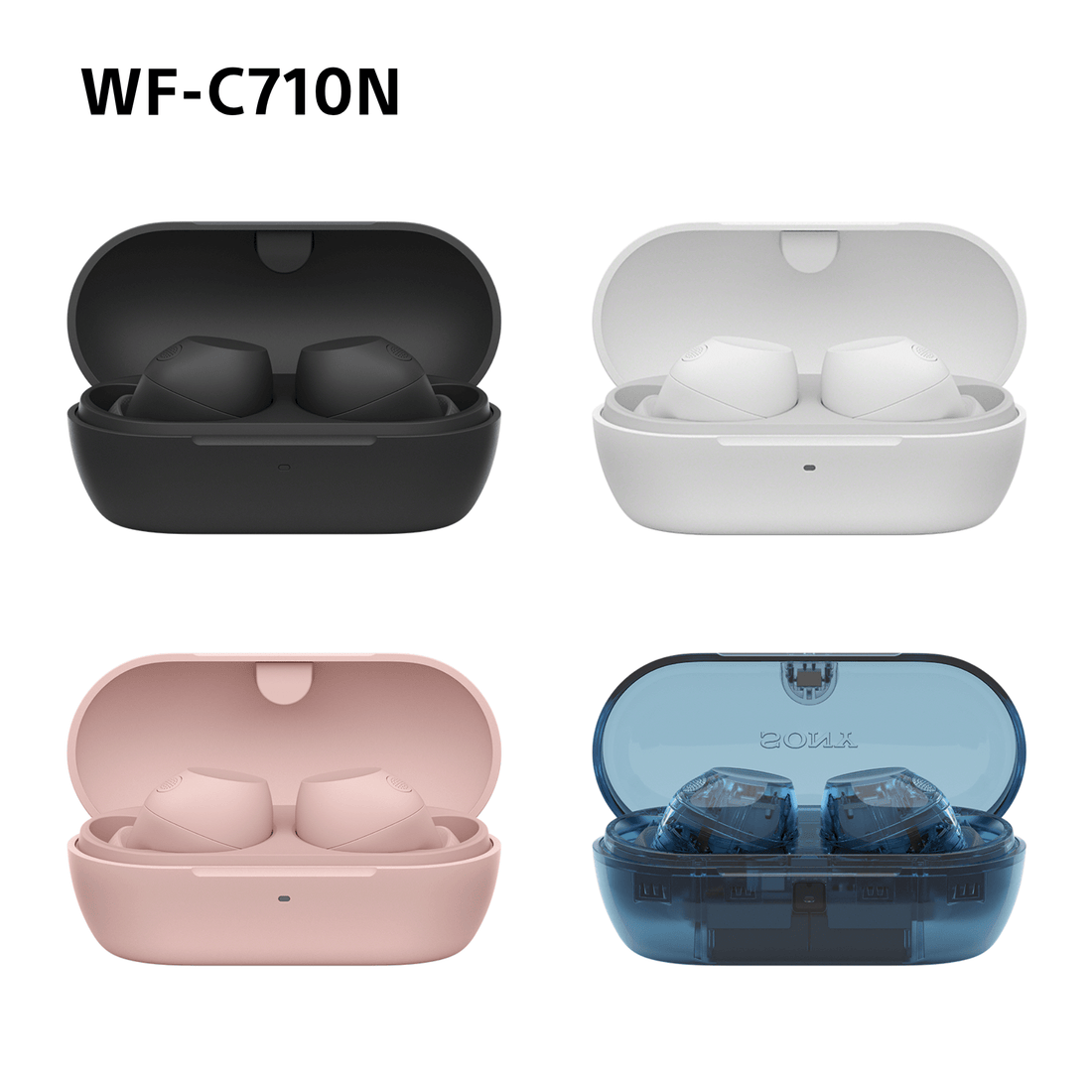 Sony WFC-710N Wireless Noise Cancelling Bluetooth Earbuds Glass Blue