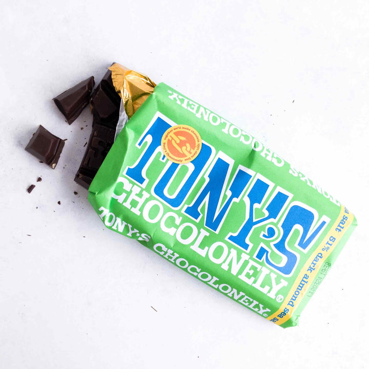 Tony's Chocolonely Dark Chocolate Almonds & Sea Salt, 180g