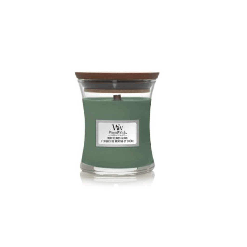 Woodwick Mint Leaves Oak Mini Hourglass Candle