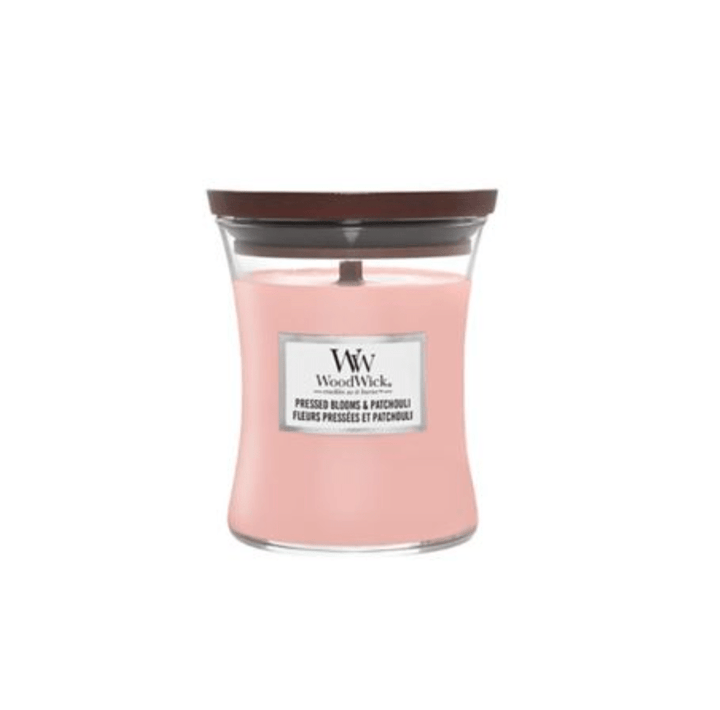 Woodwick Pressed Blooms & Patchouli Medium Hourglass Candle