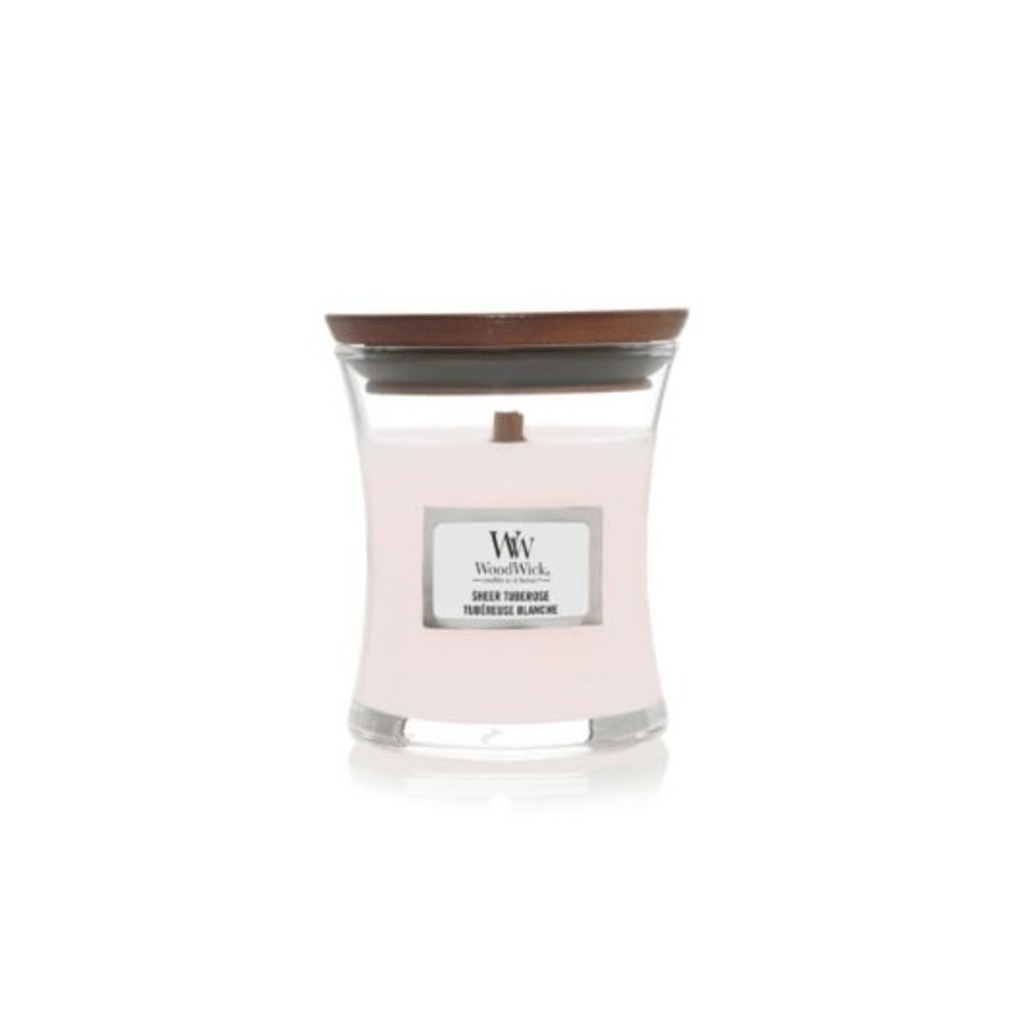 Woodwick Sheer Tuberose Mini Hourglass Candle