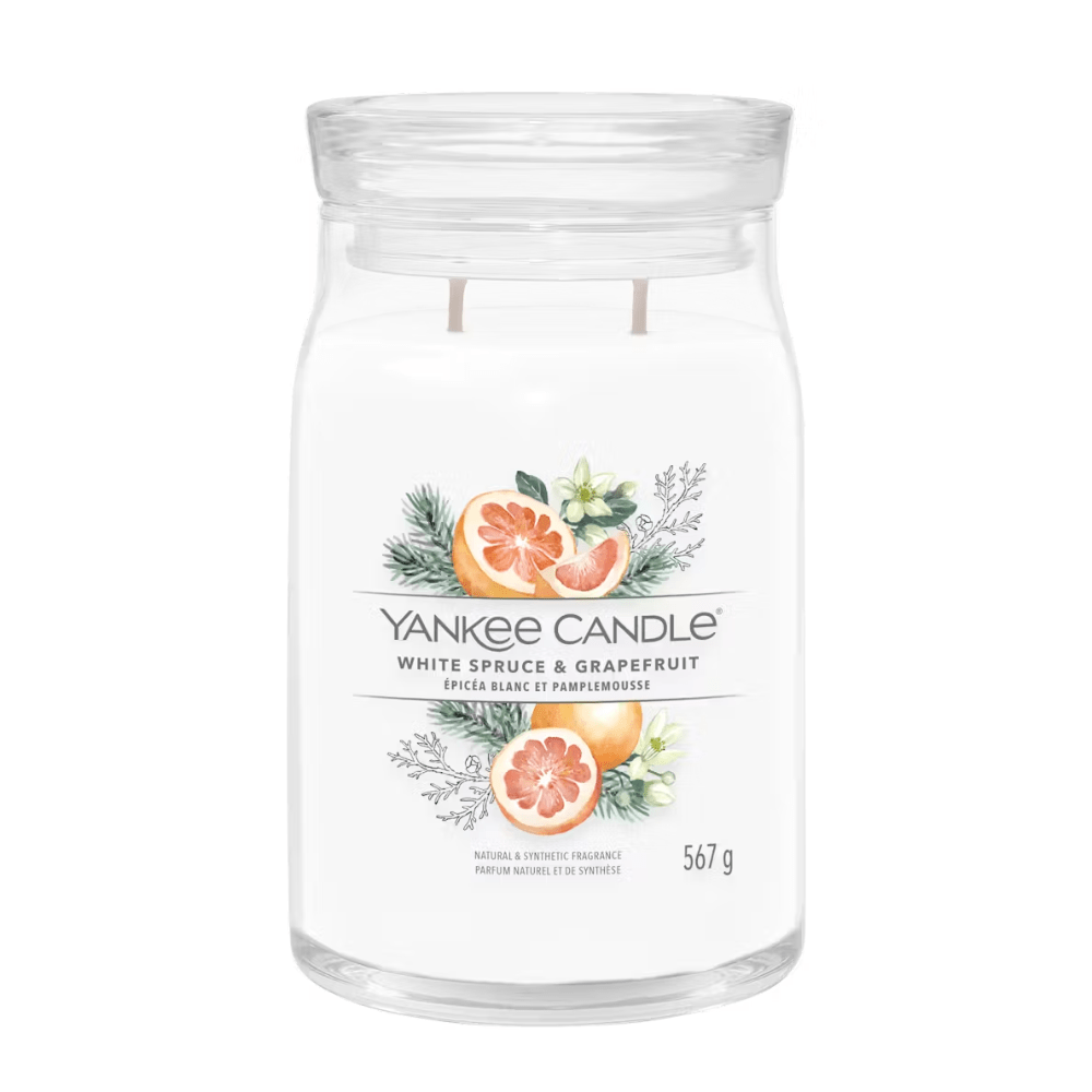 Yankee Candle White Spruce & Grapefruit Signature Large Jar Candle